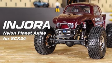 INJORA +4mm Nylon Planet Axles w/ Double Joint Shafts & Brass Steering Knuckles for 1/24 Axial SCX24