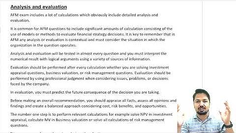 2/4 Analysis and Evaluation: How to Get maximum Professional marks in AFM/P4: ACCA