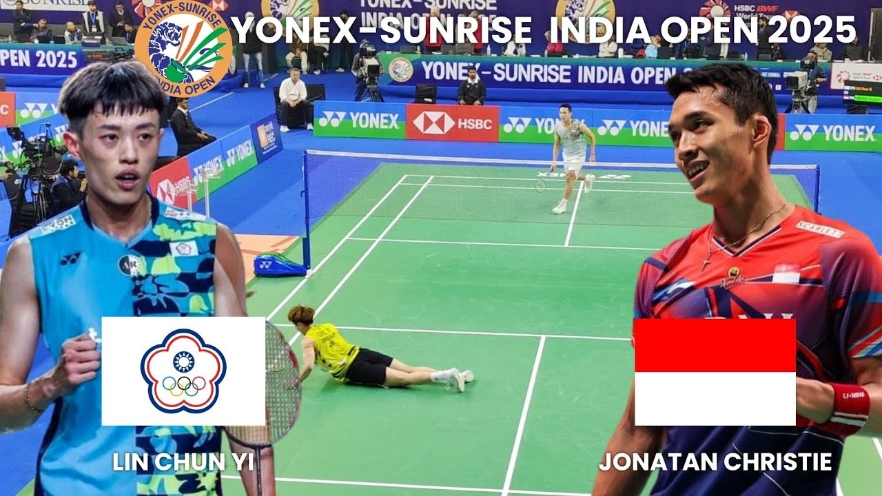 Jonatan Christie INA VS Lin Chun Yi TPE  Quarterfinals Yonex Sunrise India Open 2025   Badminton Kan