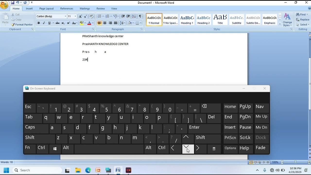 using computer keyboard YouTube