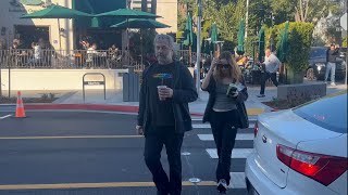 Actress Leslie Mann and her husband Judd Apatow seen stepping out of Urth Caffe.