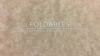 Foldables vocabulary video