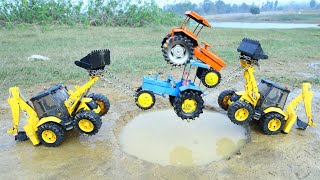 Accident Mahindra Tractor Sonalika Tractor Pulling Out Jcb 5Cx And Jcb 3Dx ? Cartoon Jcb | Cs Toy