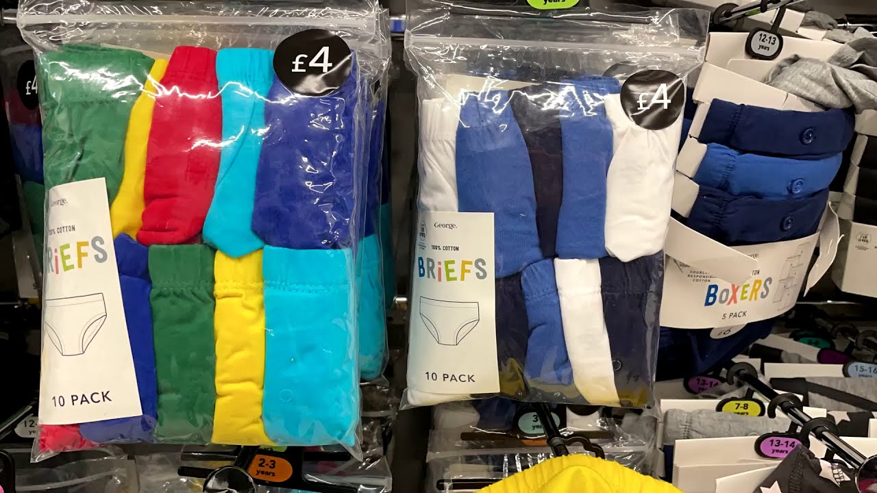 ASDA UK BOYS BRIEFS' COLLECTION