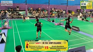AYO BADMINTON SERIES 6 R16 VIP#7 AKHMAD HARY + KANA (TOKEN) VS ERWIN RENDANA + WISNTON (SAGE)
