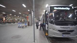 Sweden Bus Night Ride - Flygbussarna - From Arlanda Airport Terminal 5 To Stockholm City