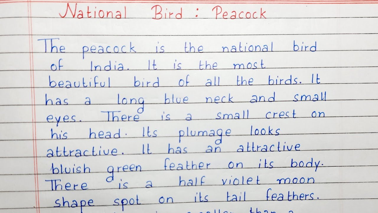 essay on peacock for class 1