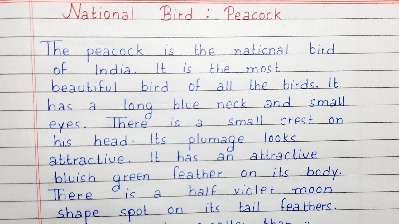 an essay on peacock bird