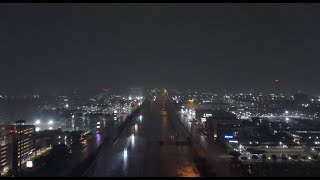 4:00AM Flight Over Memorial City & IH-10 as Hurricane Beryl Makes Landfall Houston (4K Drone)