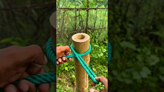 Strongest Rope Knot Around a Pole | Easy Non-Slip Knot Tutorial #survival #knot #lifehacks