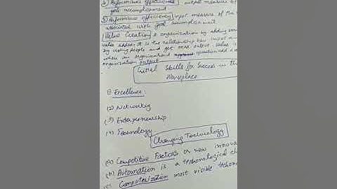 Organizational performance/  Value Creation / Critical skills for success in new workplace