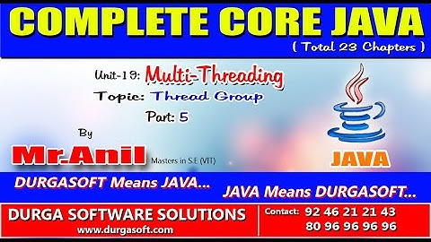 Core Java-Multi-Threading-Thread Group-Part 5