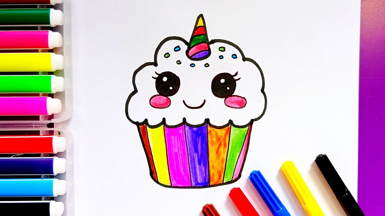 Easy Cupcake Drawing for Kids 🎨🧁 | Step by Step