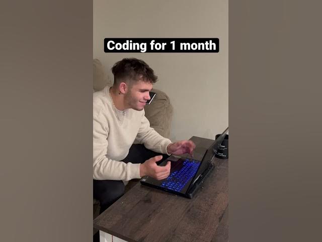 Coding for 1 Month Versus 1 Year #shorts #coding