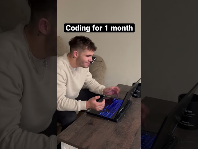 Coding for 1 Month Versus 1 Year #shorts #coding class=