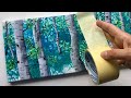 #132 BIRCH TREE ACRYLIC POUR TAPE EASY PAINTING - #fluidart #acrylicpouring #acrylicpainting #trees