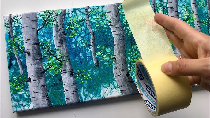 Masking Tape Birch Tree Paintings