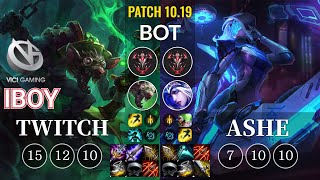 VG iBoy Twitch vs Ashe Bot - KR Patch 10.19