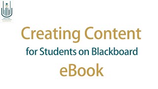 Creating Content on Blackboard for Students