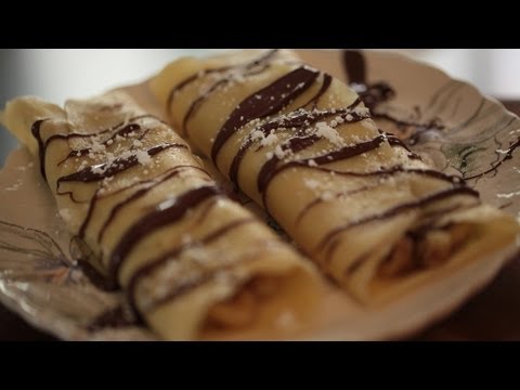 Crepes: Chocolate Banana Bourbon Recipe || KIN EATS