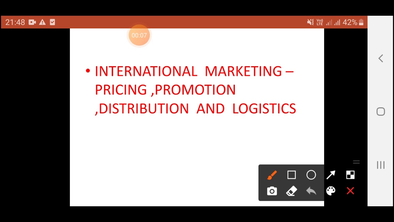International marketing ,pricing, promotion,distribution, and logistic