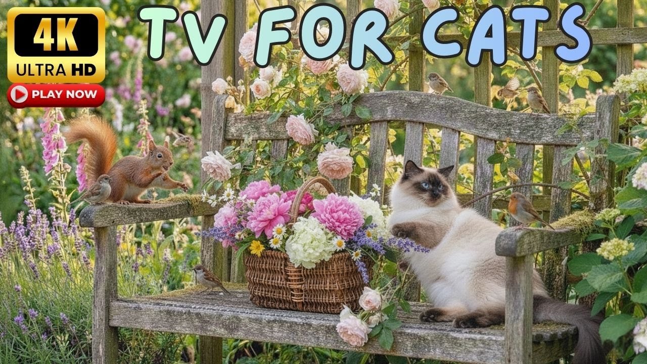 Cat TV for Cats to Watch 🐦🐿 Cute Birds & a Playful Squirrel — Happy Cats Love This
