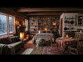 Snow Sliding Off the Roof While the Hearth Stays Warm | Cozy Fireplace Ambience for Sleep 🔥