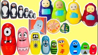 STACKING NESTING Dolls Collection Yo Gabba Gabba Teletubbies Sesame Street In The Night Garden Toys