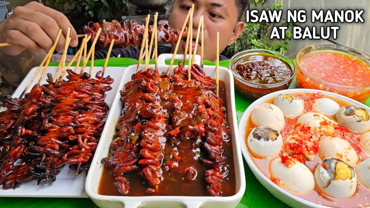 ISAW NG MANOK | BALUT AT PENOY | OUTDOOR COOKING | MUKBANG PHILIPPINES