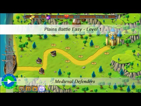 Medieval Defenders walkthrough - Easy Plains Battle - Level 1