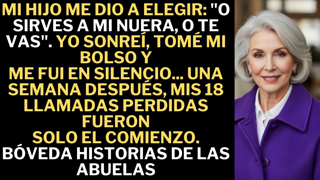 “Aquí te quedas para servir, o te vas”, me dijo mi hijo. No discutí. Sonreí, tomé mi bolso y elegí