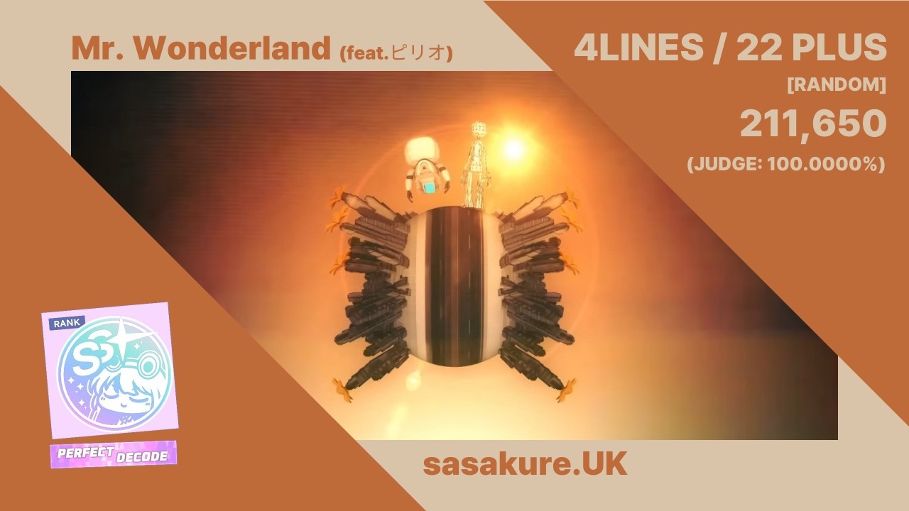 〚PLATiNA :: LAB〛Mr. Wonderland (feat.ピリオ) - sasakure.UK _ 4LINES / 22 PLUS [RANDOM] PERFECT DECODE
