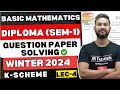 Basic Mathematics (Diploma) Sem-1 | Question Paper Solving | Winter 2024 | Lecture 4 |