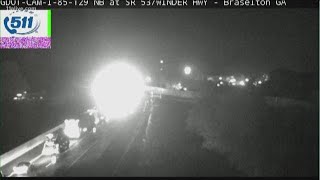 All lanes shut down at I-85 NB at Hwy 53 in Jackson County