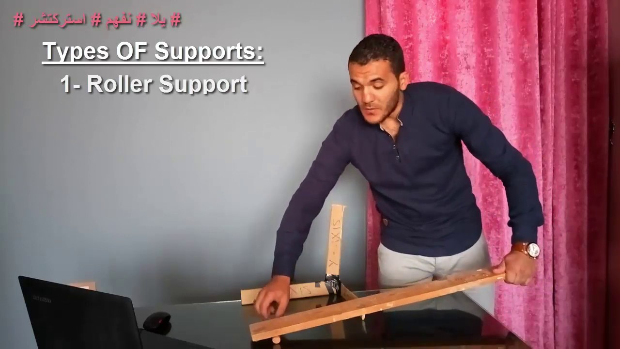 التحليل الانشائى - انواع الركائز ( شرح مفصل وكامل)- Types of Supports