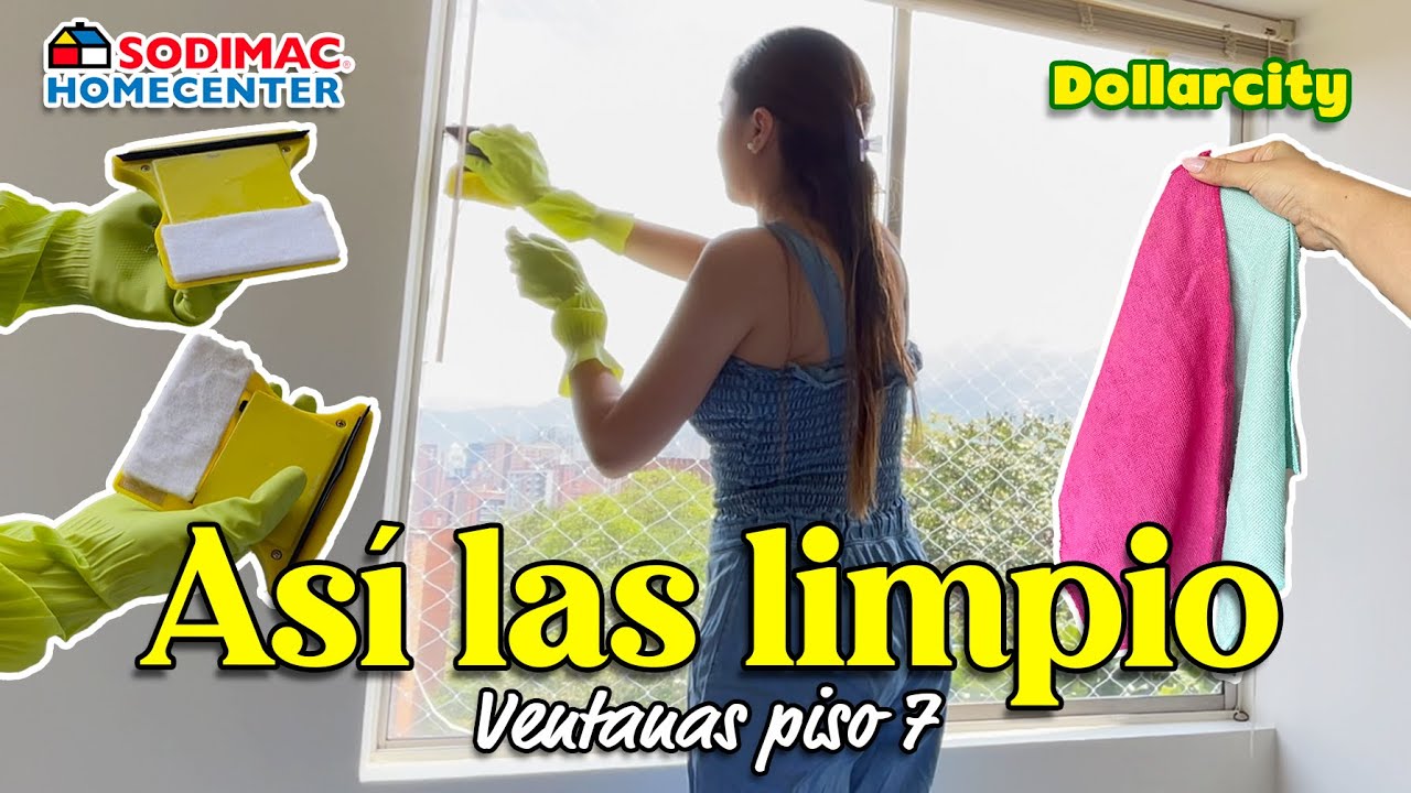 Limpieza de ventanas sin riesgos de caída #dollarcity #homecenter | Día de SOL
