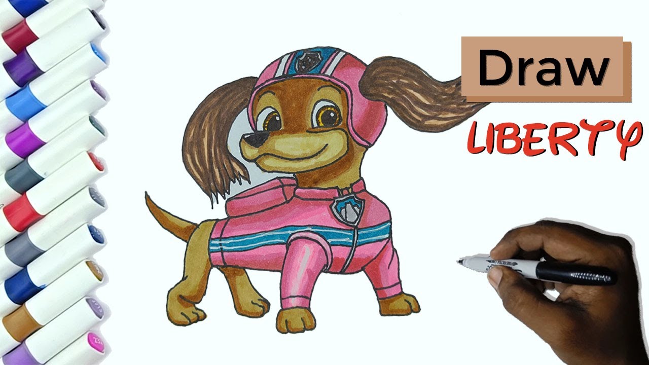 Drawing Liberty !!! How To Draw Liberty from Paw Patrol