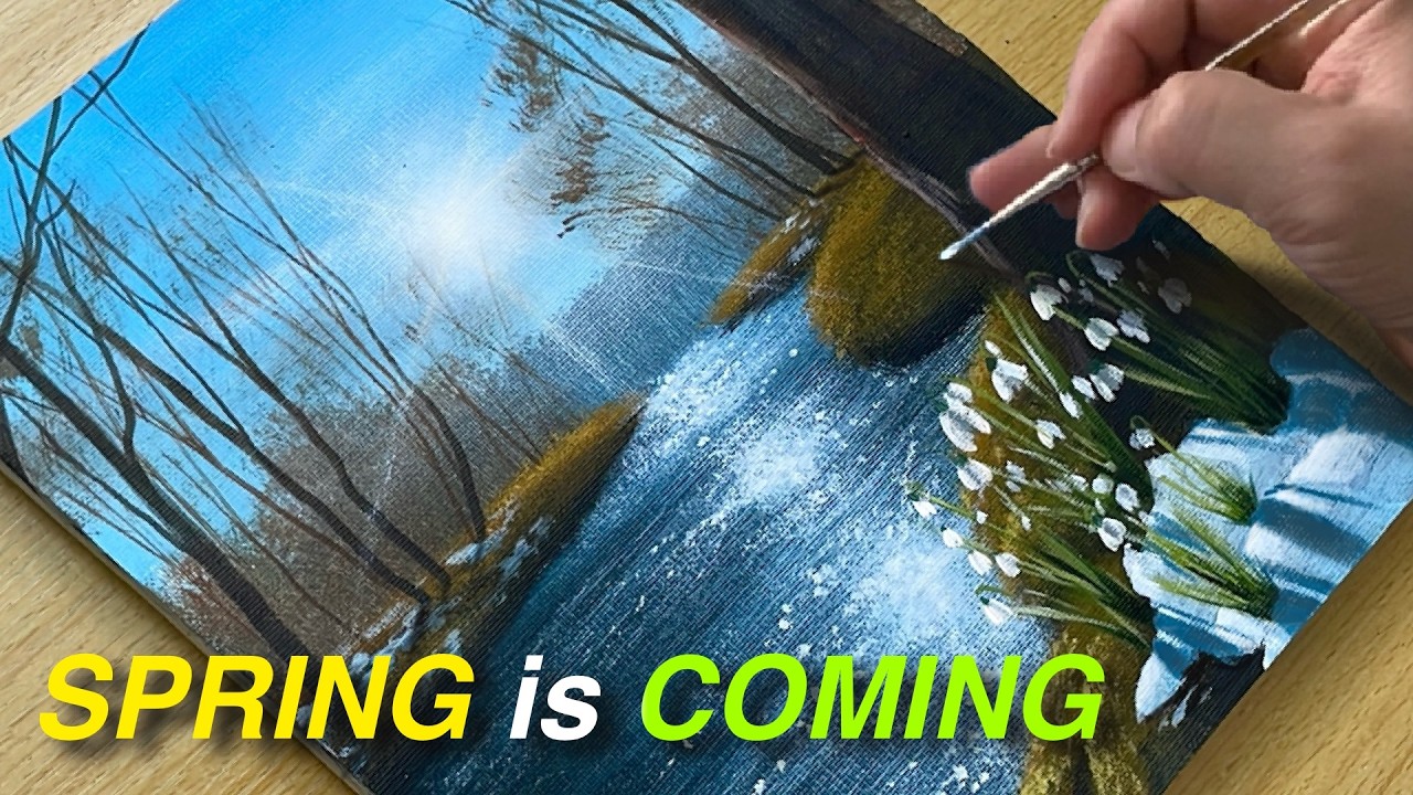 How to Paint Glowing Sunlight on a Thawing River ☀️