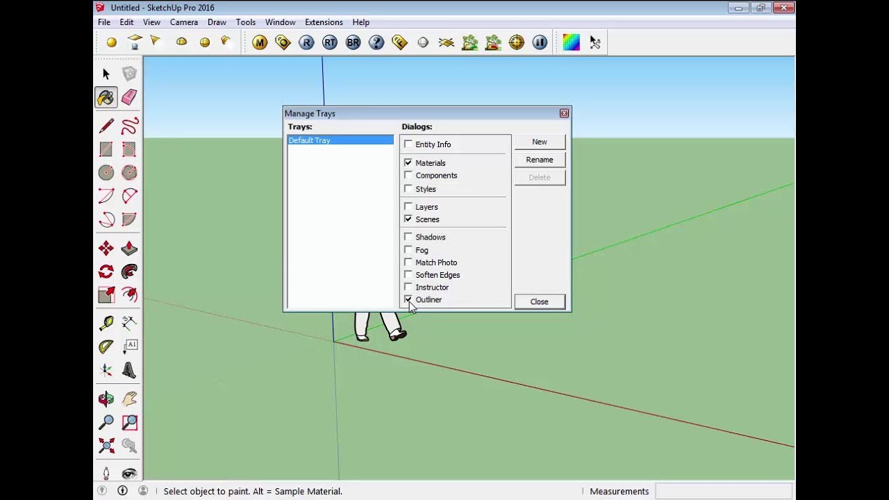 How To Manage Default Tray And Make New Tray In Sketchup