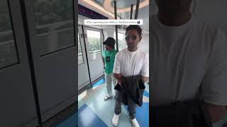 First experience on the Dubai Metro 👽🚇 #dubai #travel #shorts #metro #viralvideo