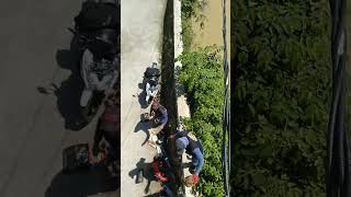 proses pemasangan kabel TIC .untuk Pju.