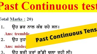Past Continuous Tense in Punjabi (Test)