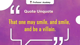 UGC NET English - Quote Unquote - That one may smile, and smile, and be a villain. screenshot 5