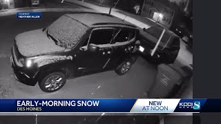 Watch snow build up in Des Moines during season's first snowfall