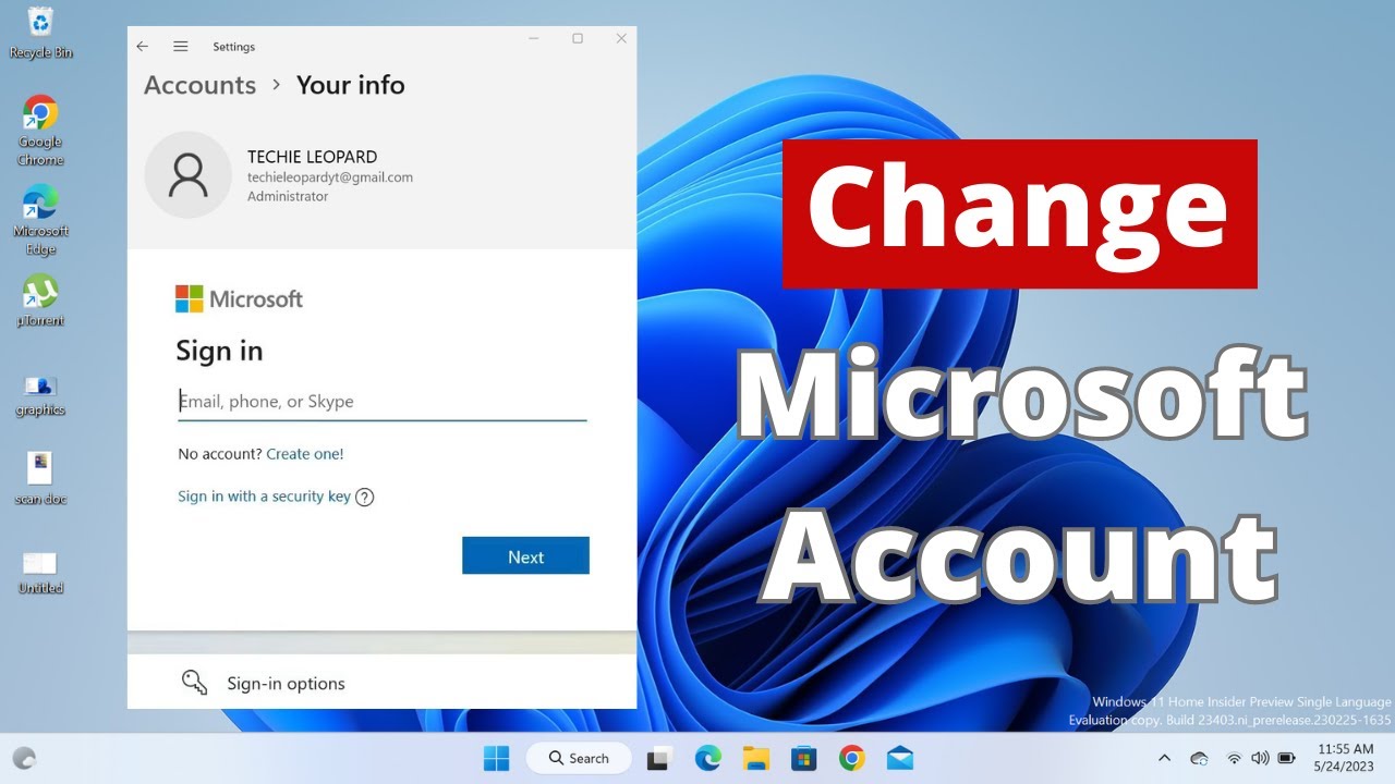 How to Change Microsoft Account in Windows 10 