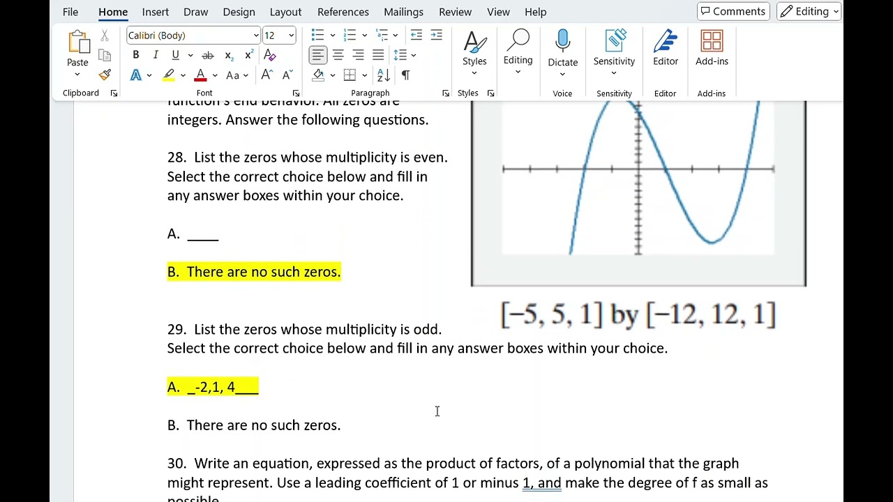 Section 3.2 Video: Multiplicity Practice Problem 3 - YouTube