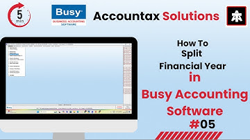 How to Split F.Y Year in Busy Accounting Software || Amit Gupta ||
