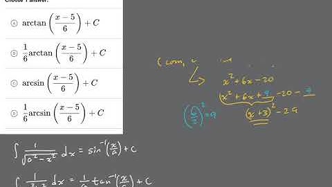 completing the square with inverse sine integration