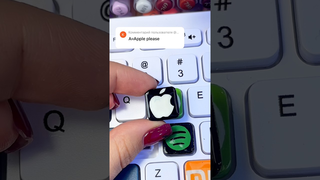 Drawing A for Apple Logo! Then Drawing on my keyboard!@Apple #keyboard #logodrawing #diy