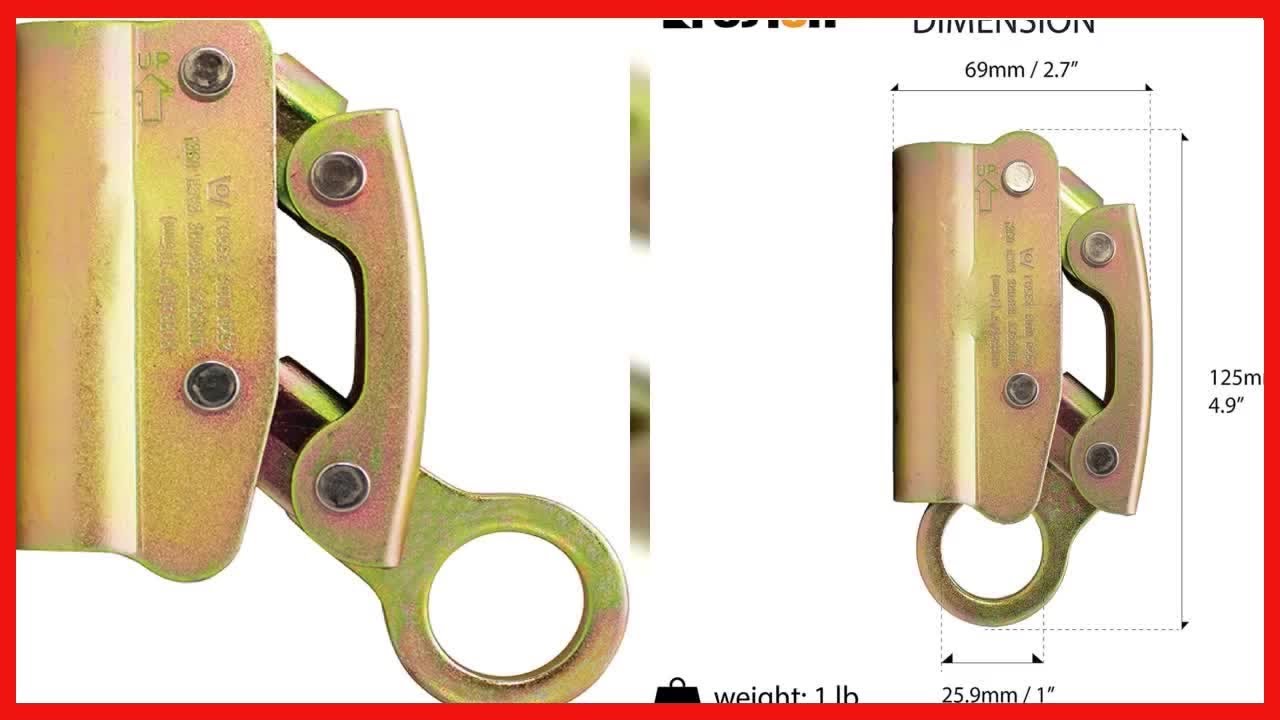 Fusion Climb Optimus Stainless Steel Manual Rope Grab, Safety Harness